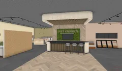 Ontvangstbalie in showroom